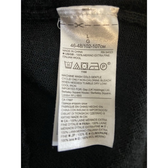 Banana Republic Men's Black Italian Merino Yarn by Baruffa Sweater Size Large - Picture 5 of 7